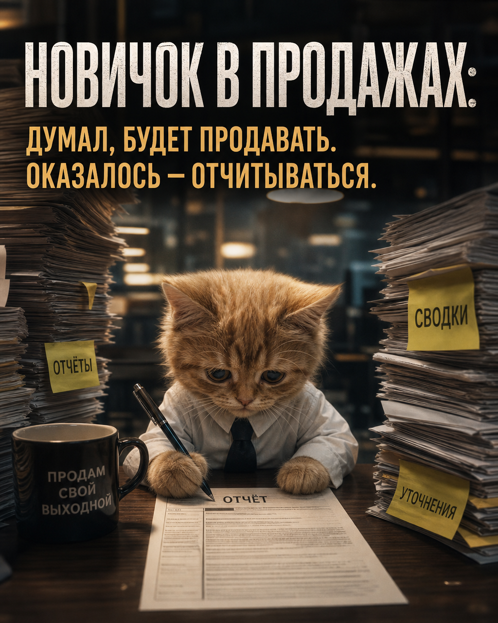 НОВИЧОК В ПРОДАЖАХ: ДУМАЛ, БУДЕТ ПРОДАВАТЬ. ОКАЗАЛОСЬ — ОТЧИТЫВАТЬСЯ.