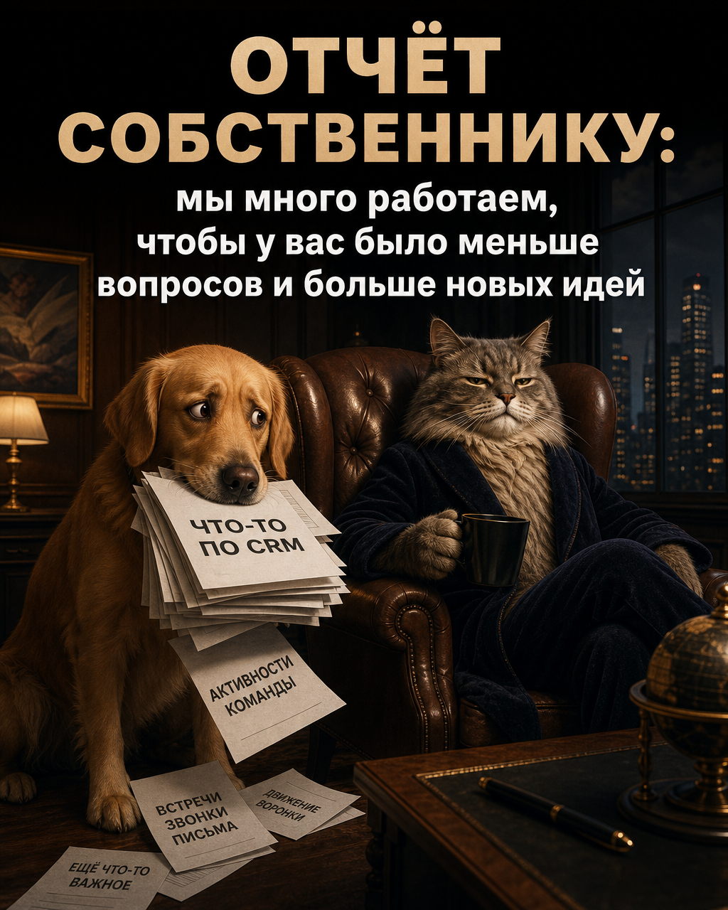 ОТЧЁТ СОБСТВЕННИКУ: мы много работаем, чтобы у вас было меньше вопросов и больше новых идей