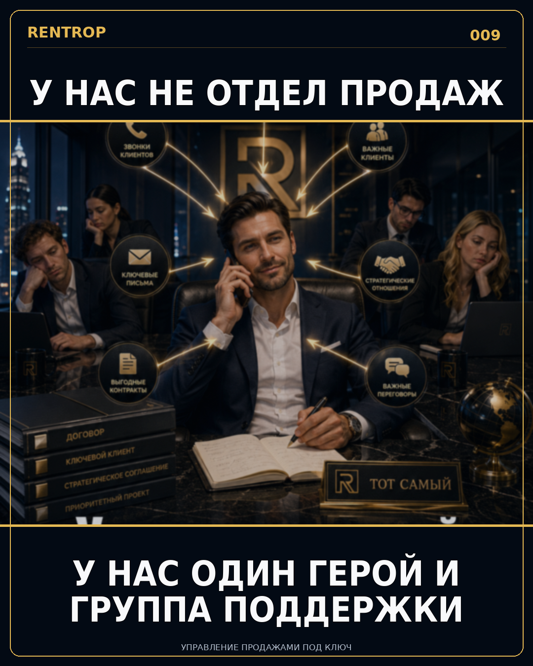 У нас один герой и группа поддержки