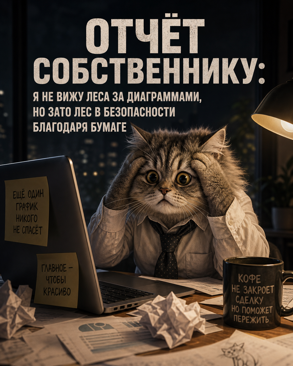 ОТЧЁТ СОБСТВЕННИКУ: Я НЕ ВИЖУ ЛЕСА ЗА ДИАГРАММАМИ, НО ЗАТО ЛЕС В БЕЗОПАСНОСТИ БЛАГОДАРЯ БУМАГЕ